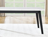 Vida 72″ White Marble Top Dining Table, Black Finish by Steve Silver at Eve Furniture