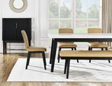 Vida 72″ White Marble Top Dining Table, Black Finish by Steve Silver at Eve Furniture