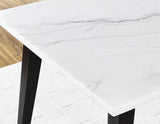 Vida 72″ White Marble Top Dining Table, Black Finish by Steve Silver at Eve Furniture