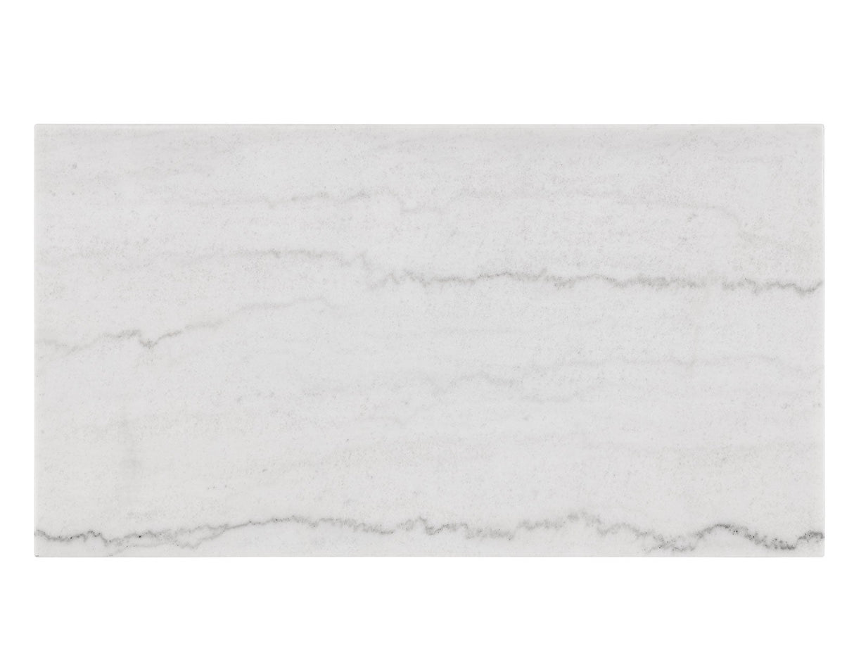 Vida Black Cocktail Table, White Marble Top, Castered by Steve Silver at Eve Furniture
