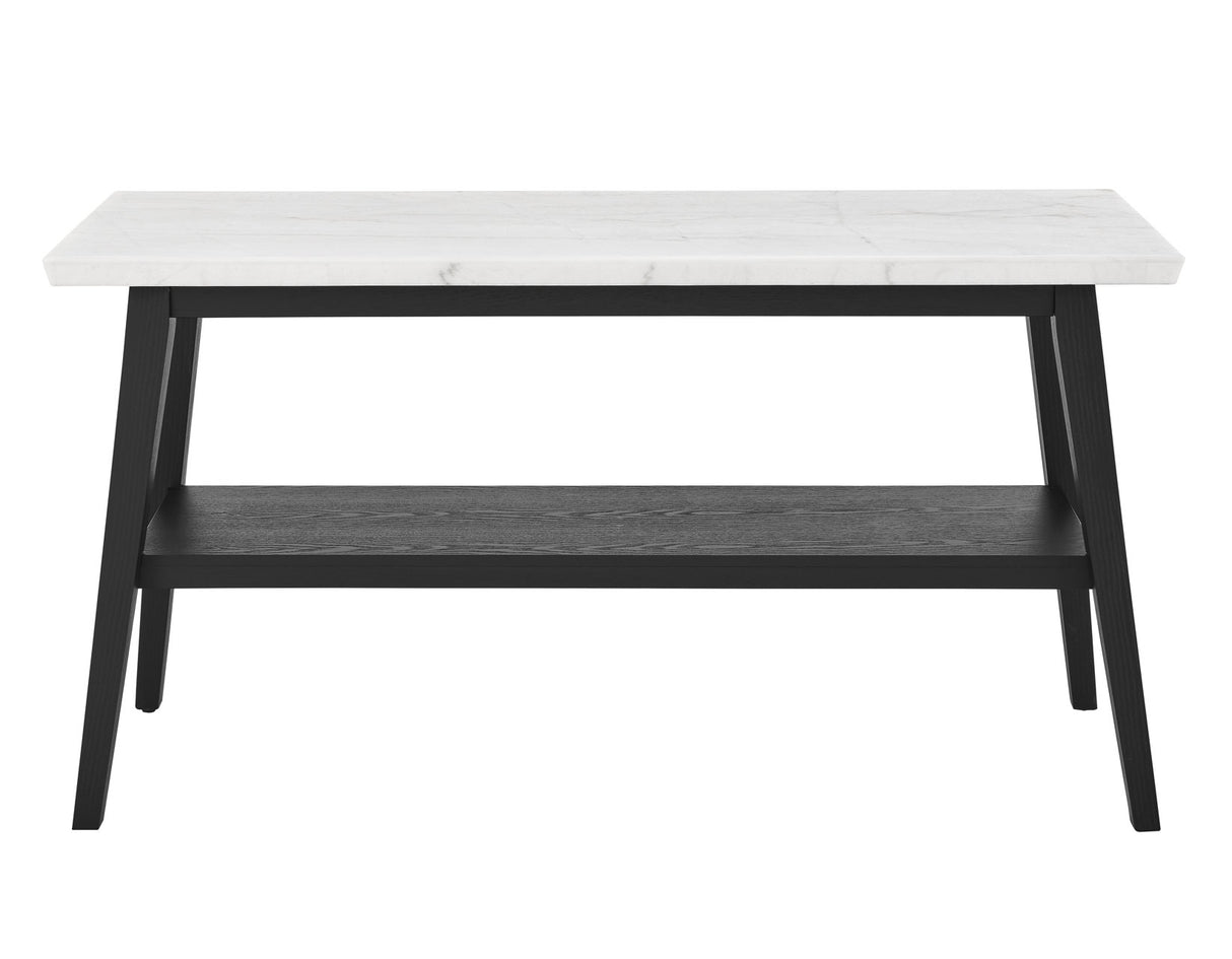 Vida Black Sofa Table, White Marble Top by Steve Silver at Eve Furniture