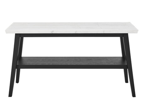 Vida Black Sofa Table, White Marble Top by Steve Silver at Eve Furniture