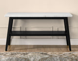 Vida Black Sofa Table, White Marble Top by Steve Silver at Eve Furniture