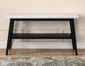 Vida Black Sofa Table, White Marble Top by Steve Silver at Eve Furniture