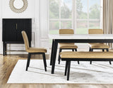 Vida Black/Sand Marble Top Dining Room Set by Steve Silver at Eve Furniture