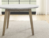 Vida Burnished Blonde/Gray Round Marble Top Dining Room Set by Steve Silver at Eve Furniture