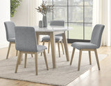 Vida Burnished Blonde/Gray Round Marble Top Dining Room Set by Steve Silver at Eve Furniture