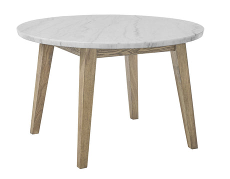 Vida Burnished Blonde/Gray Round Marble Top Dining Room Set by Steve Silver at Eve Furniture