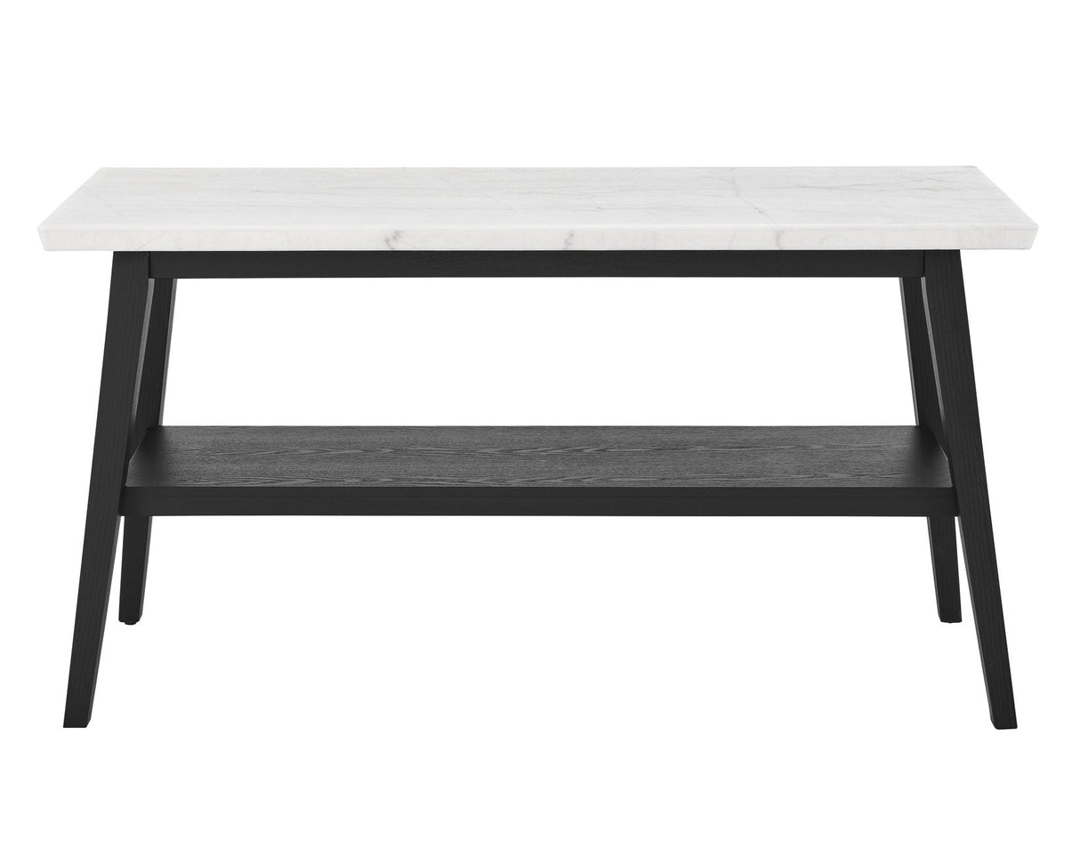 Vida Marble Top 3-Piece Table Set, Black Finish