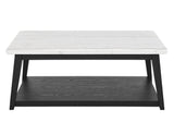 Vida Marble Top 3-Piece Table Set, Black Finish