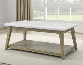 Vida Marble Top Cocktail Table w/Casters by Steve Silver at Eve Furniture
