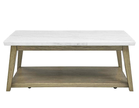 Vida Marble Top Cocktail Table w/Casters by Steve Silver at Eve Furniture
