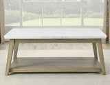 Vida Marble Top Cocktail Table w/Casters by Steve Silver at Eve Furniture