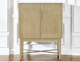 Vida Marble Top WIne Cabinet, Blonde Finish