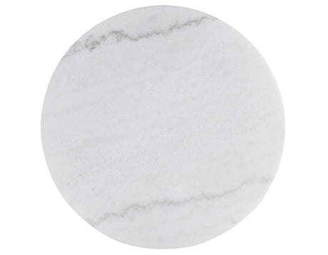 Vida, Round 36″ Cocktail Table, White Marble Top, Castered by Steve Silver at Eve Furniture