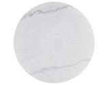 Vida Round 36″ White Marble Top Cocktail Table with Casters by Steve Silver at Eve Furniture