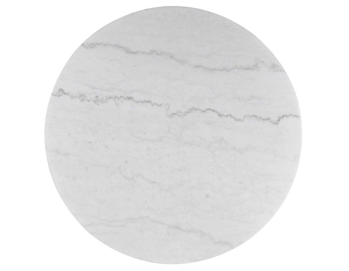 Vida 3-Piece Castered Round White Marble Top Table Set by Steve Silver at Eve Furniture