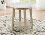Vida 3-Piece Castered Round White Marble Top Table Set by Steve Silver at Eve Furniture