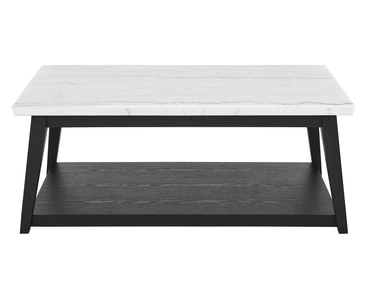 Vida Black Finish Marble Top 3-Piece Table Set by Steve Silver at Eve Furniture