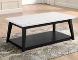 Vida Black Finish Marble Top 3-Piece Table Set by Steve Silver at Eve Furniture