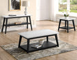 Vida Black Finish Marble Top 3-Piece Table Set by Steve Silver at Eve Furniture