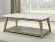 Vida Marble Top Cocktail Table w/Casters by Steve Silver at Eve Furniture