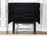 Vida Marble Top WIne Cabinet, Black Finish by Steve Silver at Eve Furniture