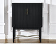 Vida Marble Top WIne Cabinet, Black Finish by Steve Silver at Eve Furniture