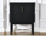 Vida Marble Top WIne Cabinet, Black Finish by Steve Silver at Eve Furniture