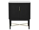 Vida Marble Top WIne Cabinet, Black Finish by Steve Silver at Eve Furniture