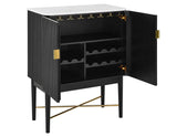 Vida Marble Top WIne Cabinet, Black Finish by Steve Silver at Eve Furniture