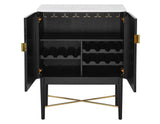Vida Marble Top WIne Cabinet, Black Finish by Steve Silver at Eve Furniture