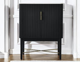Vida Marble Top WIne Cabinet, Black Finish by Steve Silver at Eve Furniture