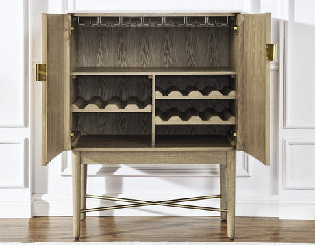 Vida Marble Top WIne Cabinet, Blonde Finish by Steve Silver at Eve Furniture