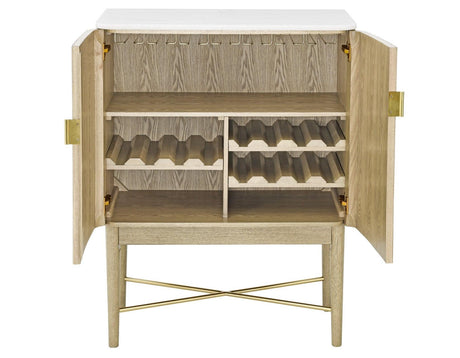 Vida Marble Top WIne Cabinet, Blonde Finish by Steve Silver at Eve Furniture