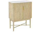Vida Marble Top WIne Cabinet, Blonde Finish by Steve Silver at Eve Furniture