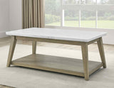 Vida White Marble Top 3-Piece Table Set by Steve Silver at Eve Furniture