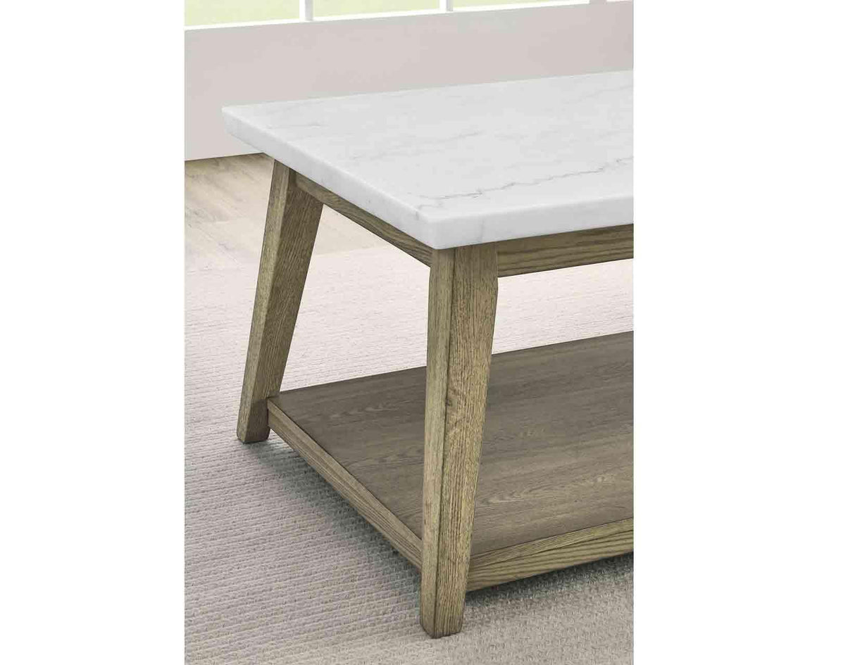 Vida White Marble Top 3-Piece Table Set by Steve Silver at Eve Furniture
