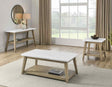 Vida White Marble Top 3-Piece Table Set by Steve Silver at Eve Furniture