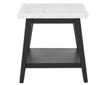 Vida White Marble Top End Table, Black Finish by Steve Silver at Eve Furniture