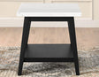 Vida White Marble Top End Table, Black Finish by Steve Silver at Eve Furniture