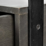 Vidro 54x30 Rectangular Glass Top Black Solid Wood Drawers & Black Frame Coffee Table by Mercana at Eve Furniture