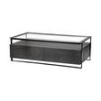 Vidro 54x30 Rectangular Glass Top Black Solid Wood Drawers & Black Frame Coffee Table by Mercana at Eve Furniture