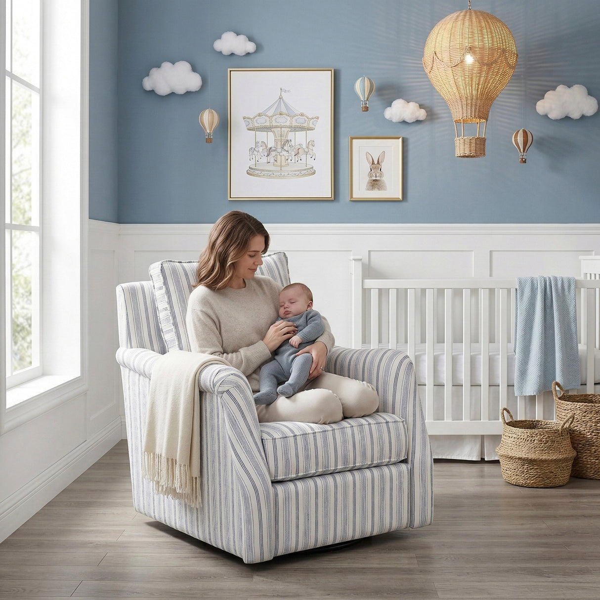 Vienna Beige Swivel Chair by Homelegance at Eve Furniture