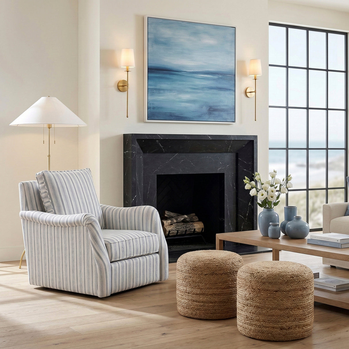 Vienna Beige Swivel Chair by Homelegance at Eve Furniture