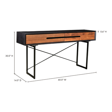 Vienna Light Brown Console Table by MOES at Eve Furniture