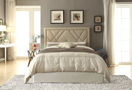 Vienne Nailhead Patterned Upholstered Headboard in Powder by Modus Furniture at Eve Furniture
