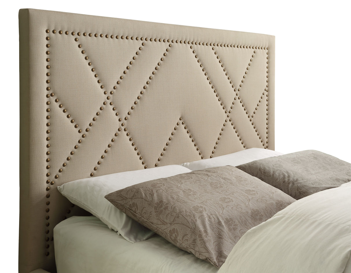 Vienne Nailhead Patterned Upholstered Headboard in Powder by Modus Furniture at Eve Furniture