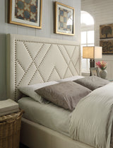 Vienne Nailhead Upholstered Full Platform Storage Bed in Powder by Modus Furniture at Eve Furniture