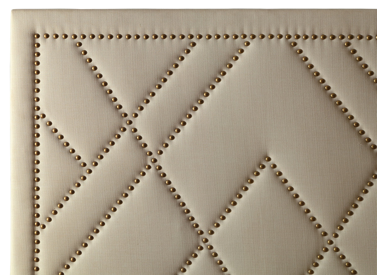 Vienne Nailhead Upholstered Full Platform Storage Bed in Powder by Modus Furniture at Eve Furniture
